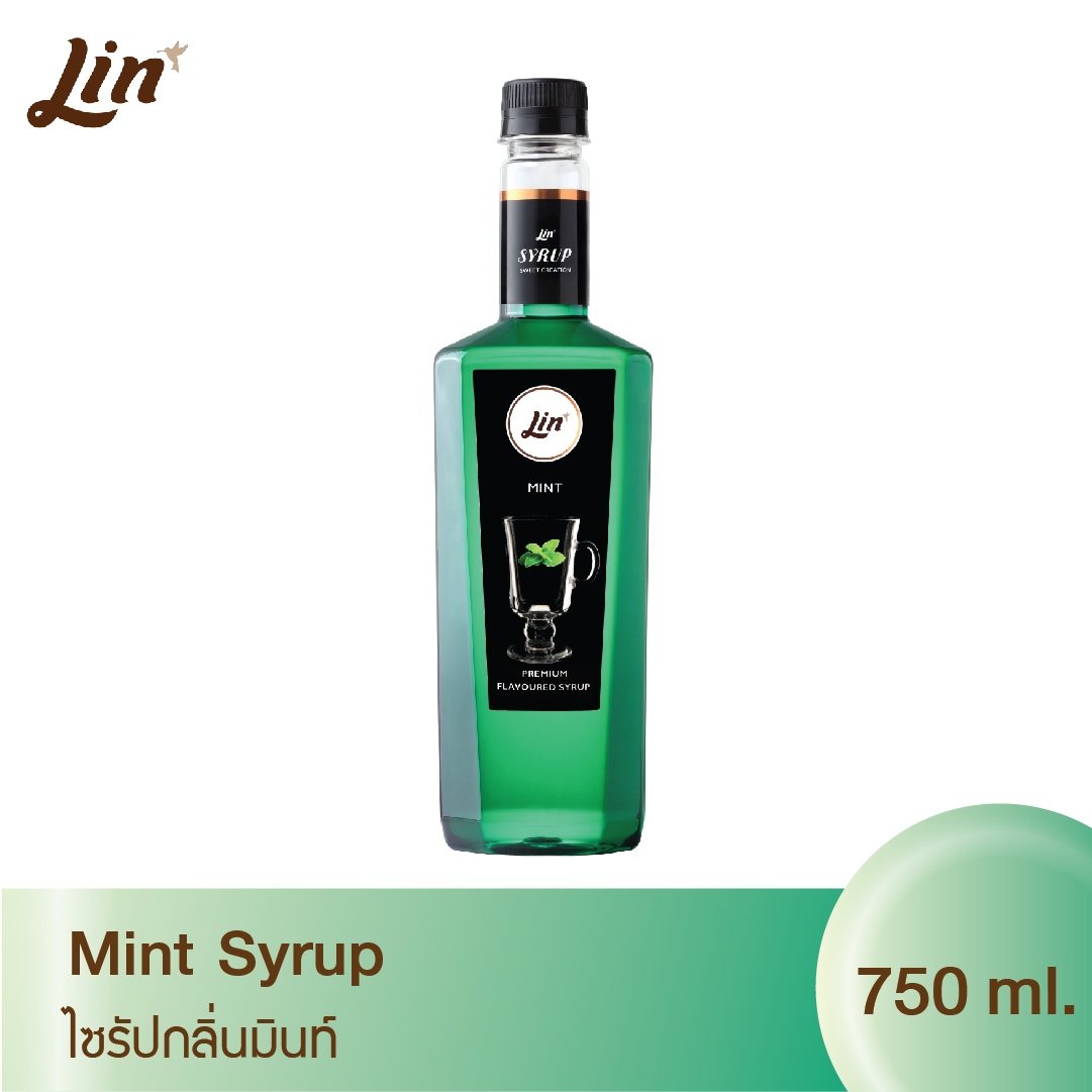 ลินไซรัป น้ำเชื่อมสำหรับชาและกาแฟ กลิ่น มิ้นท์ Lin Syrup For Tea And Coffee (Mint)