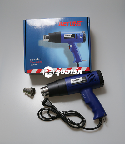 ไดร์เป่าลมร้อน ปืนเป่าลมร้อน Heat gun (1800W) RETUNE RT-883 ใช้ในงานเป่าความร้อน ห่อพลาสติกฟิล์มหด งานเป่าแห้งสินค้า ฯลฯ