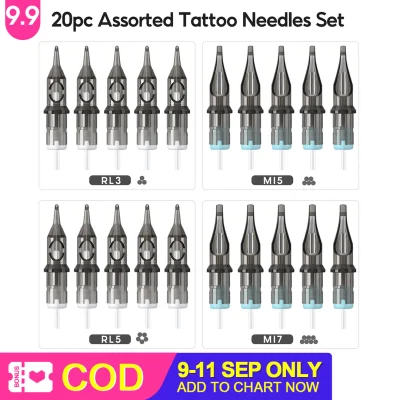 [COSCELIA 20pcs Mixed Tattoo Cartridge Needles, Assorted Disposable Sterilized Tattoo Needle Cartridges Round Liner Shader RL3/RL5/MI5/MI7 for Tattoo Machine,COSCELIA 20pcs Mixed Tattoo Cartridge Needles, Assorted Disposable Sterilized Tattoo Needle Cartridges Round Liner Shader RL3/RL5/MI5/MI7 for Tattoo Machine,]