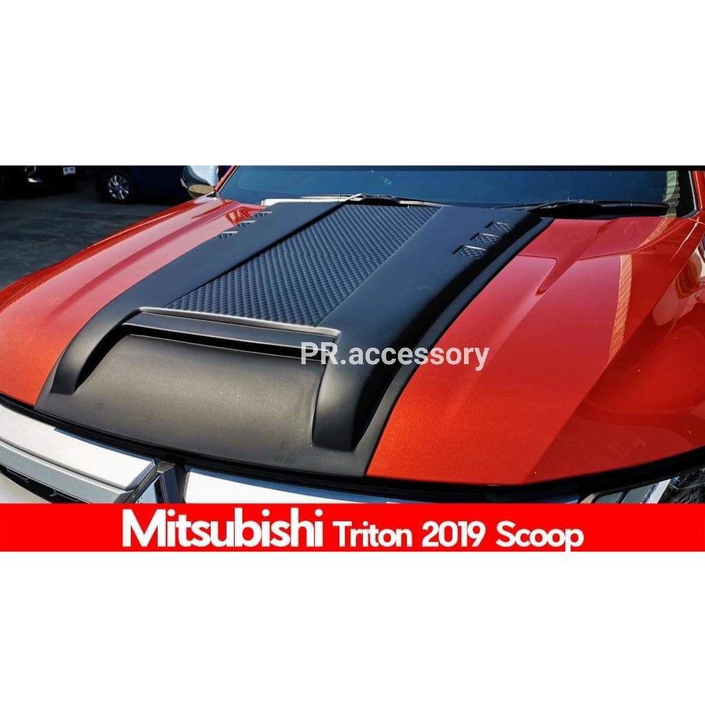 สคูปฝากระโปรงหน้ารถ Mitsubishi Triton ปี 2019 สีดำ - Pr.Accessory - Thaipick