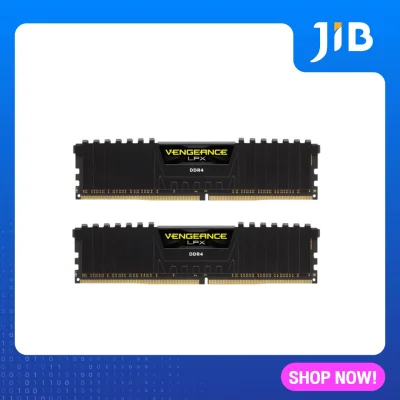 JIB 16GB (8GBx2) DDR4/2666 RAM PC (แรมพีซี) CORSAIR VENGEANCE LPX (BLACK) (CMK16GX4M2A2666C16)