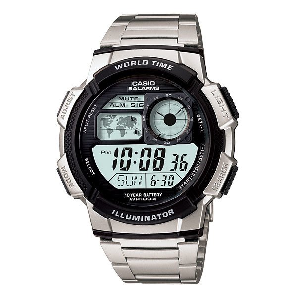 Casio Standard นาฬิกาข้อมือผู้ชาย สีเงิน สายสแตนเลส รุ่น AE-1000WD-1AVDF