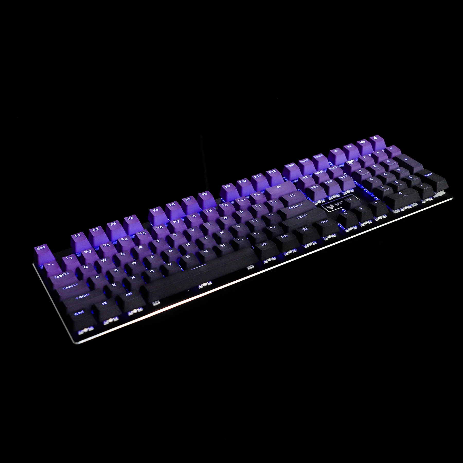 OEM 108 Purple Black Gradient Keycap Dyed Double Shot Shine Through PBT Keyset For MX