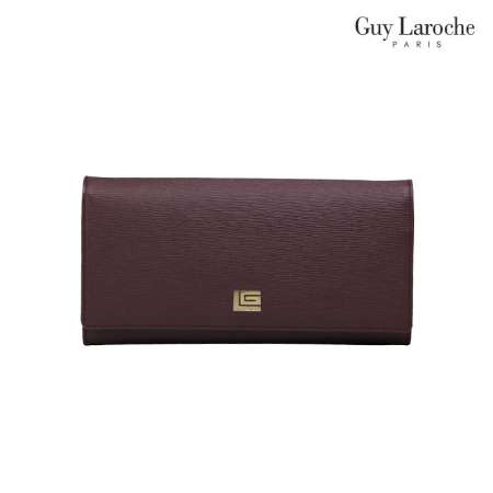 Guy Laroche กระเป๋าธนบัตรทรงยาว 2 พับ รุ่น SUBERBAN [ สีม่วงเข้ม ] - AGP3683DVX