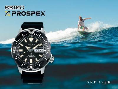 Velashop นาฬิกา นาฬิกาไซโก้ SEIKO Monster Prospex Automatic 200 m รุ่น  SRPD27K1 (สายยาง)