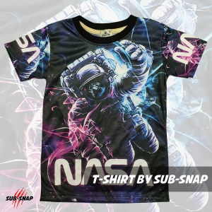 สินค้า SnapCat SK007 เสื้อยืดเด็กอายุ 4-10 ปี, ลาย NASA Graphic เสื้อแฟชั่นเด็ก(ใหญ่)