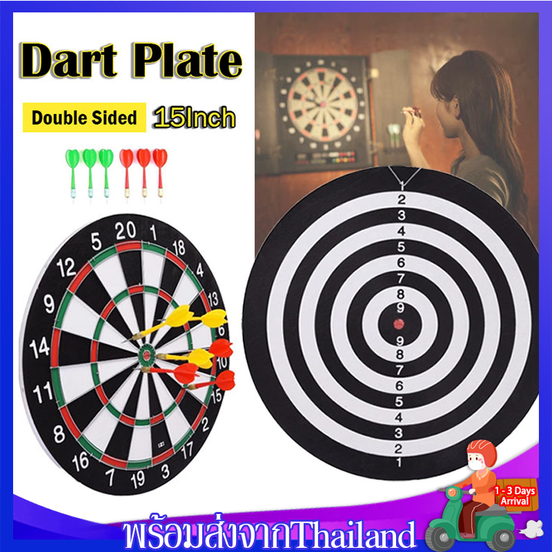 กระดานปาเป้า 15นิ้ว  ปาได้ทั้ง2หน้า พร้อมลูกดอกDartboard SetชุดกระดานเกมปาลูกดอกSP86