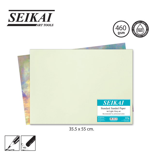 Seikai กระดาษสีชอล์ค LightGrey 460g (SANDED PASTEL 4K LIGHT GREY)