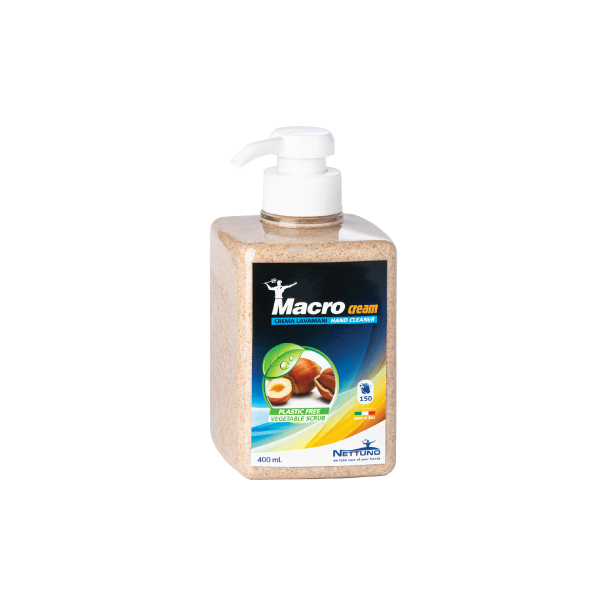 น้ำยาล้างมือ Nettuno #01790 Macrocream 400 ml สูตรผสมเปลือกถั่วเฮเซิลนัทและอัลมอนด์ ขจัดกลิ่นคาวและคราบสกปรกบนมือ