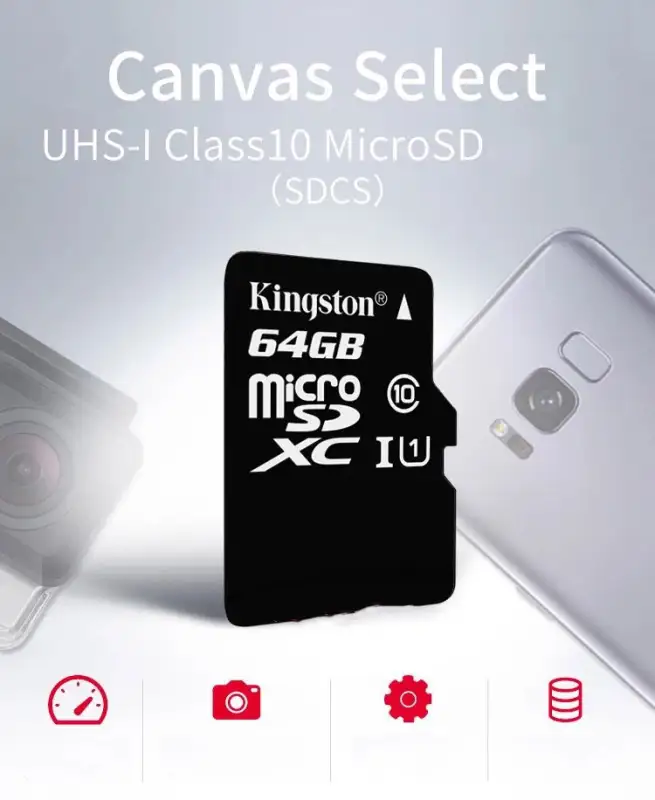 ภาพสินค้าKingston เมมโมรี่การ์ด 64GB SDHC/SDXC Class 10 UHS-I Micro SD Card with Adapter จากร้าน Buy home 1593365983 บน Lazada ภาพที่ 2