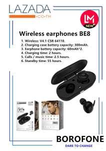 BOROFONE BE8 Bluetooth 4.1 TWS True Wireless Earbuds ชุดหูฟังบลูทู ธ ความเที่ยงตรงสูง