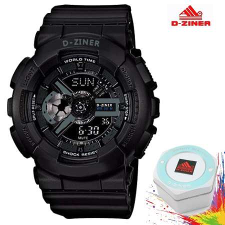 D-ZINER 8066 แถมกล่องแบรนด์ D-ZINER สายRubber สไตล์ G-SHOCK  LIMITED EDITION BA-110-1A DR ใช้ได้ 2 ระบบ ดูวันที่ ตั้งปลุก จับเวลา กันน้ำได้