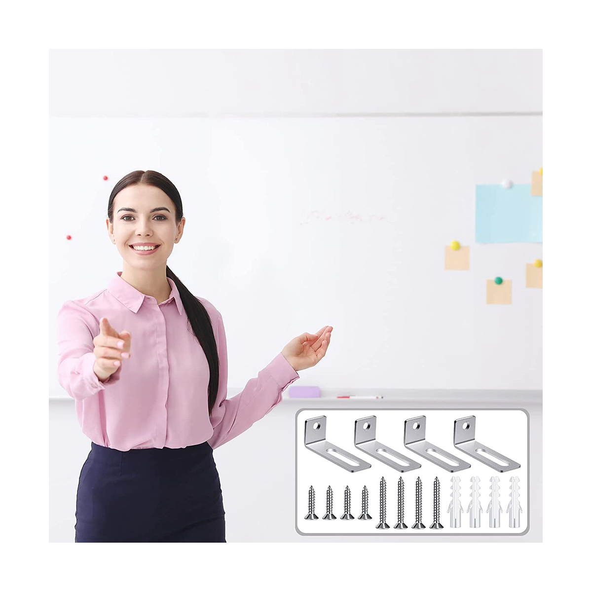 Mounting Brackets Whiteboard Installation Hardware Kit Wall Hanging Kit for Hanging Whiteboard School Office
