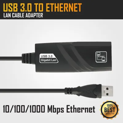 สายแปลงusb 3.0 to Lan RJ45 Gigabit Ethernet for windows mac (Black)