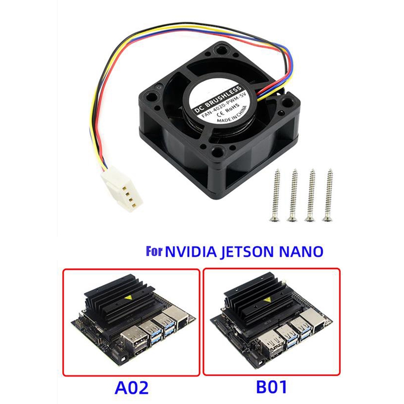 4cm Cooling Fan for Jetson Nano 2GB/4GB (A02/B01/SUB) 5V 4PIN Anti Reverse Connection PWM Strong
