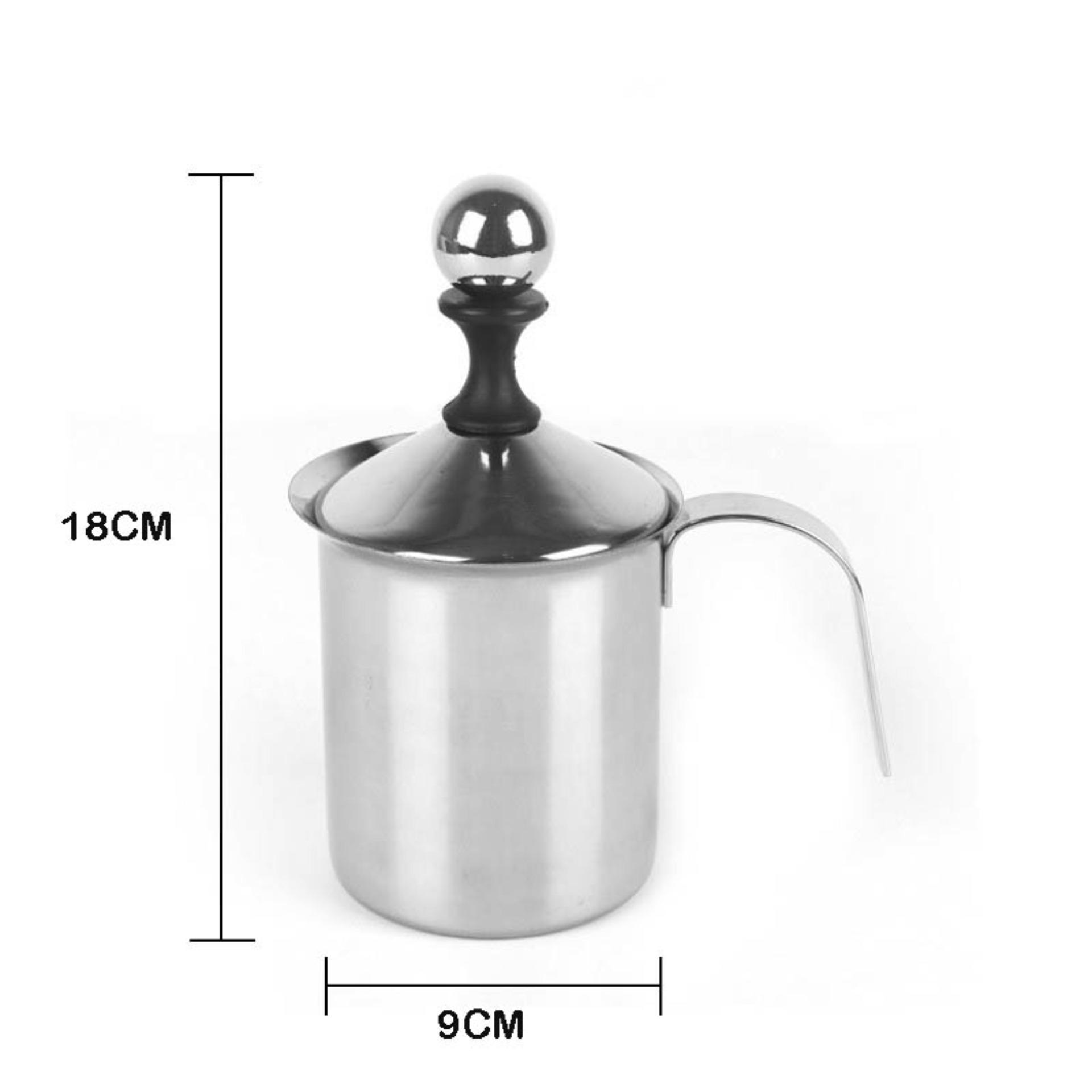 400ml Stainless Steel Double Mesh Milk Creamer Foamer Manual Milk