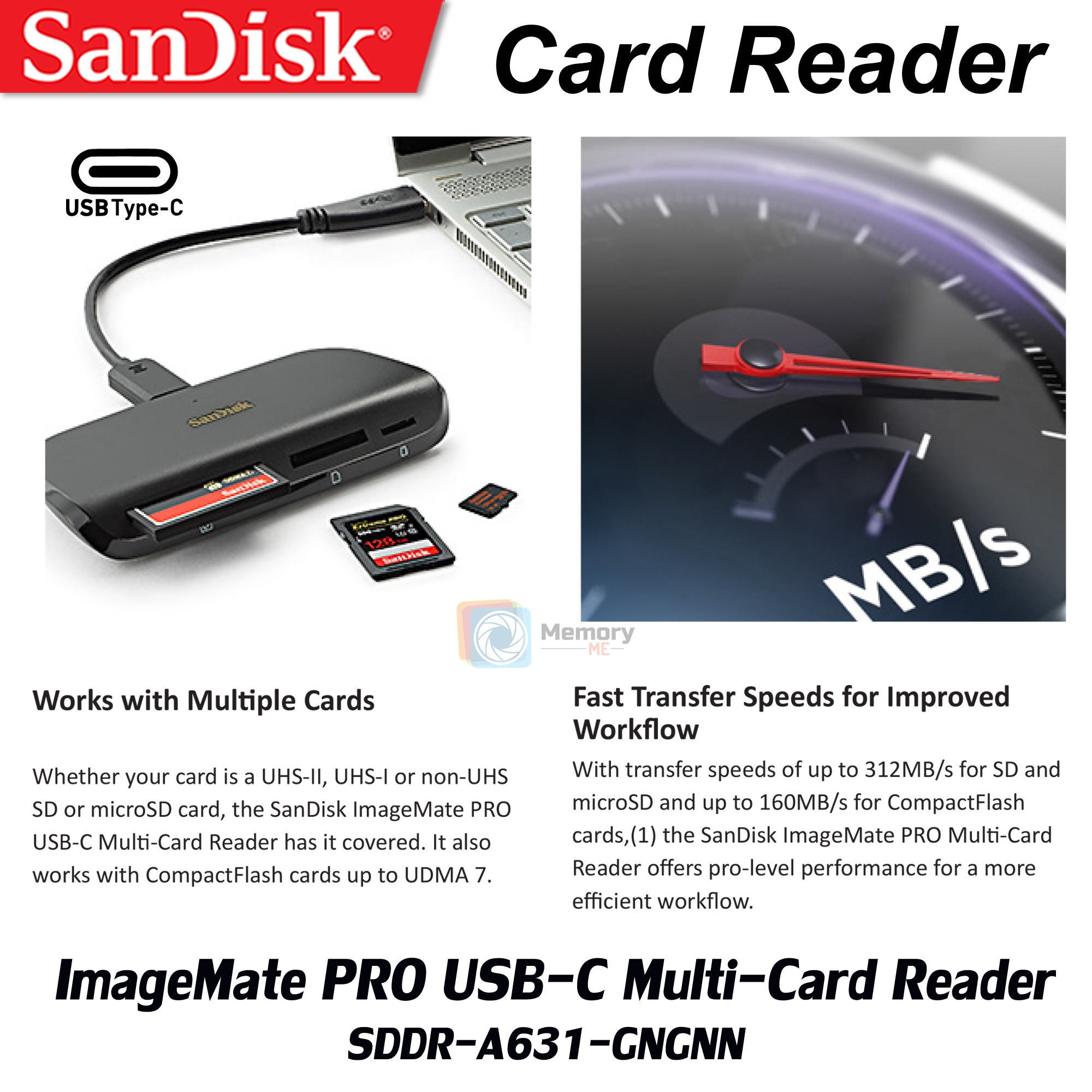 Multi Card Reader Software SANDISK Card reader ImageMate PRO USB Type C Multi-Card Reader/Writer ...