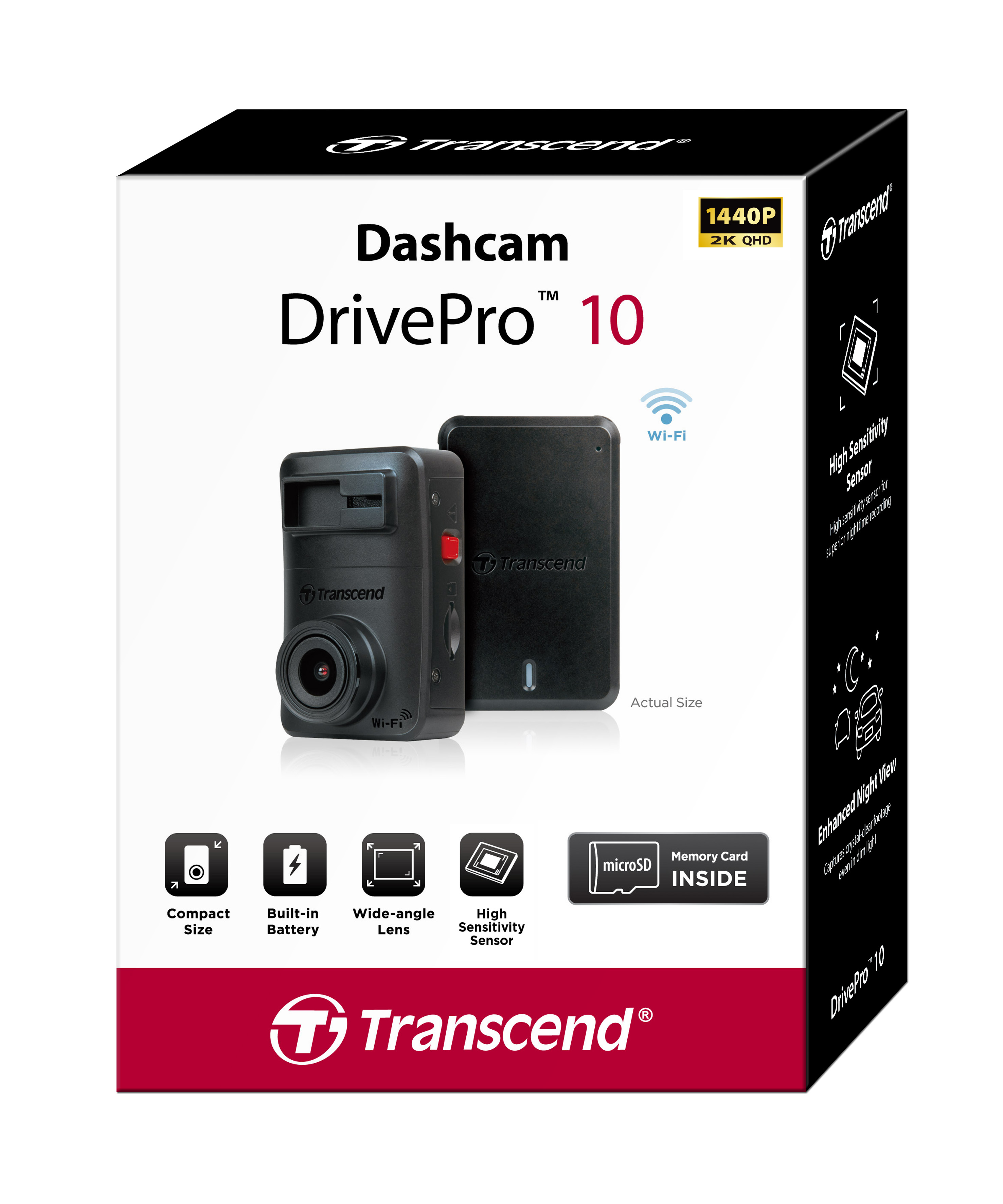 กล้องติดรถยนต์ Transcend DrivePro 10 - WiFi ,Memory Card 64 GB -รับประกัน 2 ปี - มีใบกำกับภาษี ราคา 3,290 บาท*ส่งฟรี
