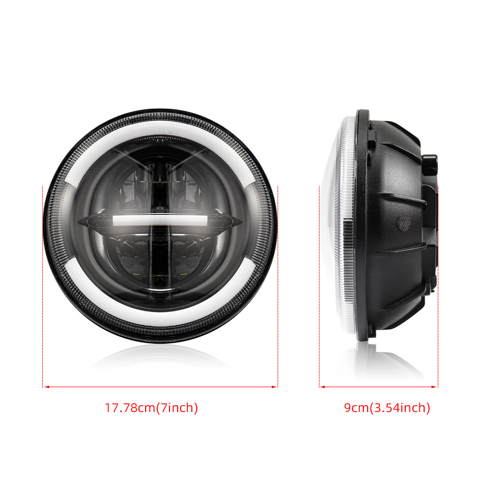 7นิ้วสากลแข่ง Cafe รถจักรยานยนต์ LED โคมไฟหัวป้องกัน Hilo Beam ไฟหน้า ...