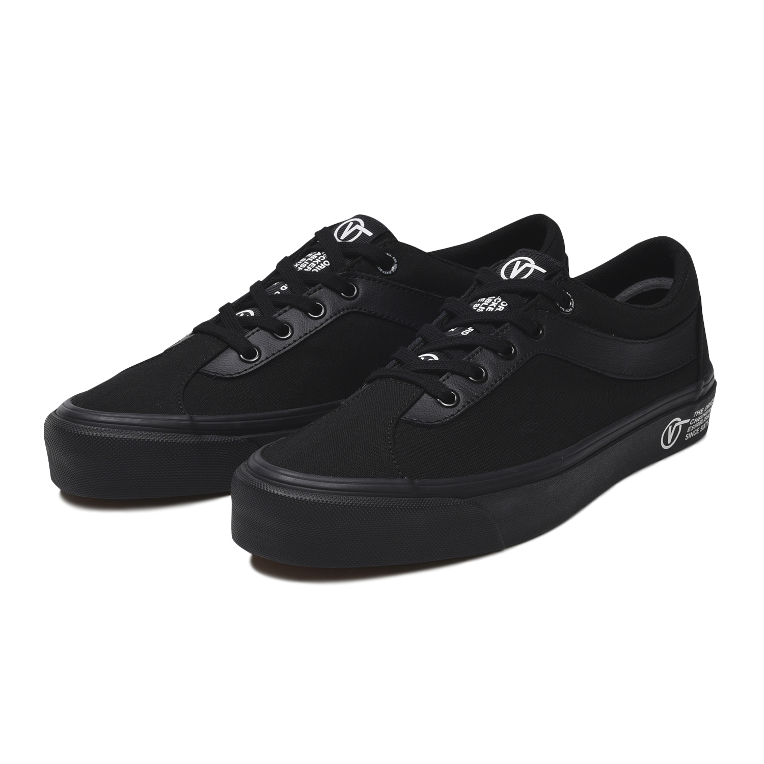 all black vans white laces