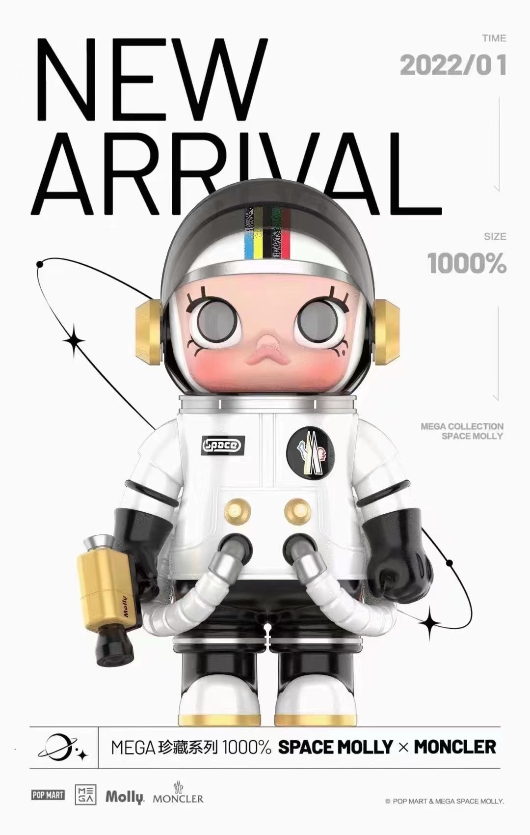 POPMART MEGA SPACE MOLLY 1000％　Moncler MEGA SPACE MOLLY 1000% MONCLER 2022 LIMITED – TOYSEZ