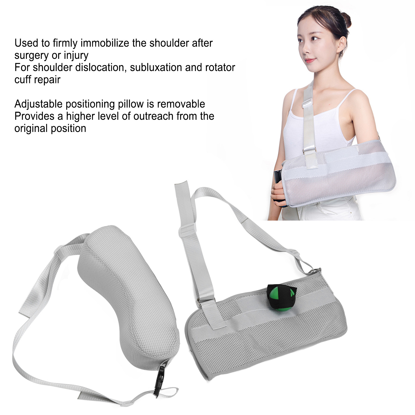 Arm Pillow Sling Shoulder Abduction Sling Multifunctional Safe Breathable Removable Comfortable for Injury