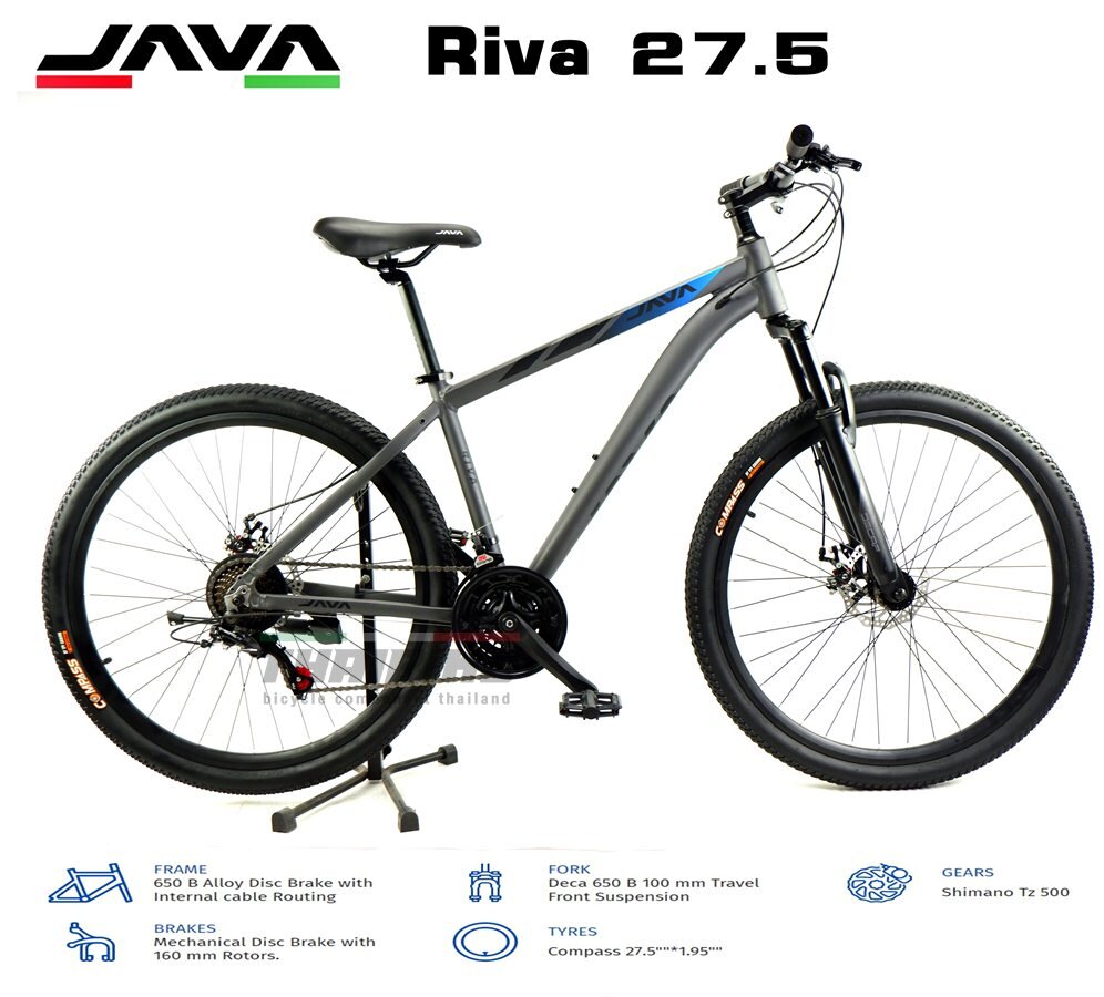 21 SPD จักรยานเสือภูเขาเฟรมอลูมิเนียม JAVA RIVA ล้อ 27.5 เกียร์ SHIMANO