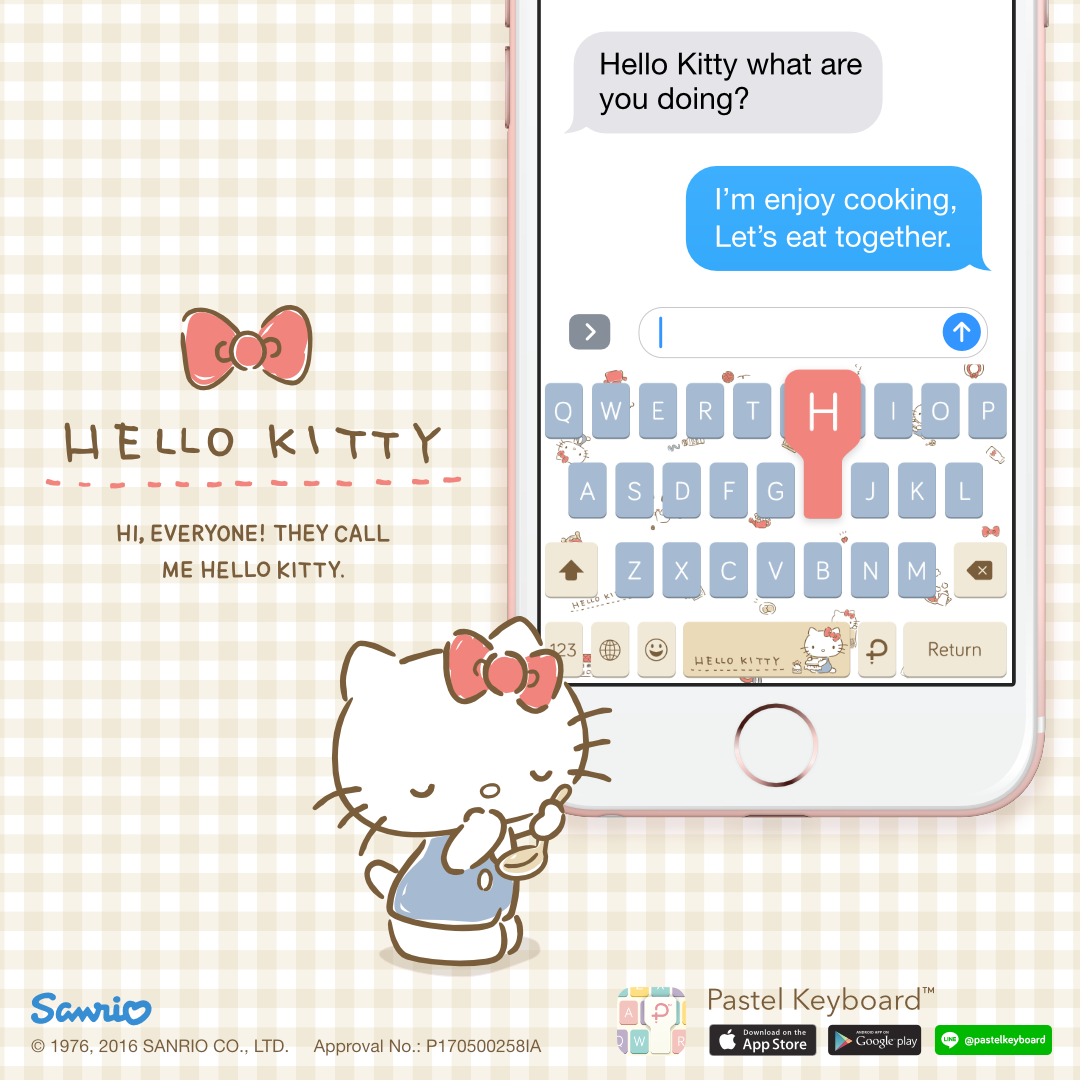 Hello Kitty Kurashi (Lifestyle) Keyboard Theme⎮ Sanrio (E-Voucher) for Pastel Keyboard App