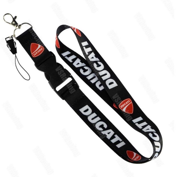 สายห้อยคอ มือถือ กุญแจ ดูคาติ สีดำ Black Ducati Neck Strap Lanyard for cellphone or motorcycle key case