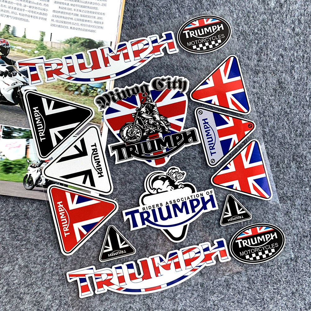 2x Triumph Logo Motorcycle Stickers - Vinyl Helmet Decals (Pack Of 2, Made In Spain)