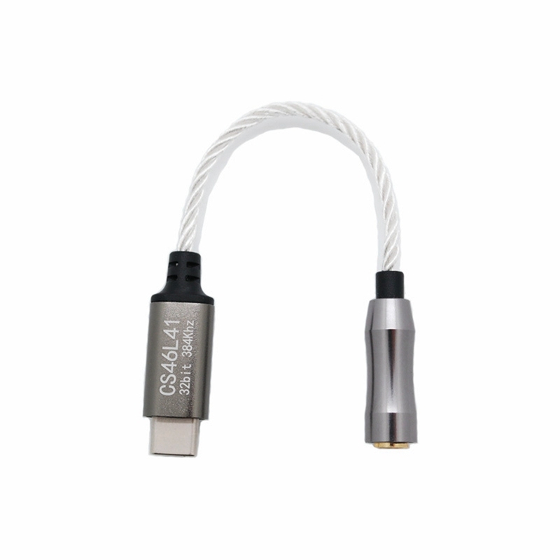 Type-C to 3.5mm HiFi Digital Headphone Amplifier CS46L41 Chip Decoding DAC Audio Adapter Cable for Android Win10