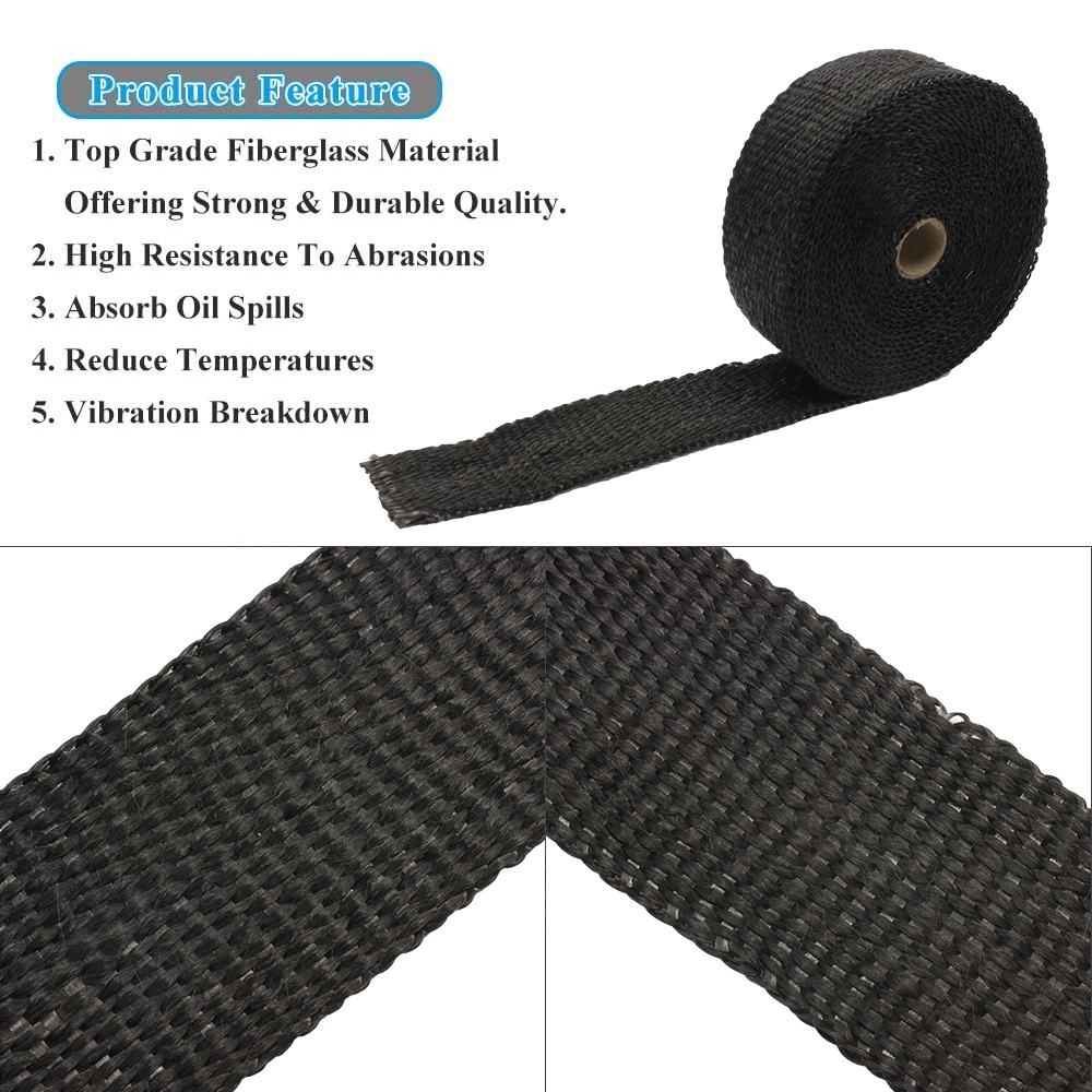 Motorcycle Exhaust Thermal Tape Wrap Universal 5cmx5M 10M 15M