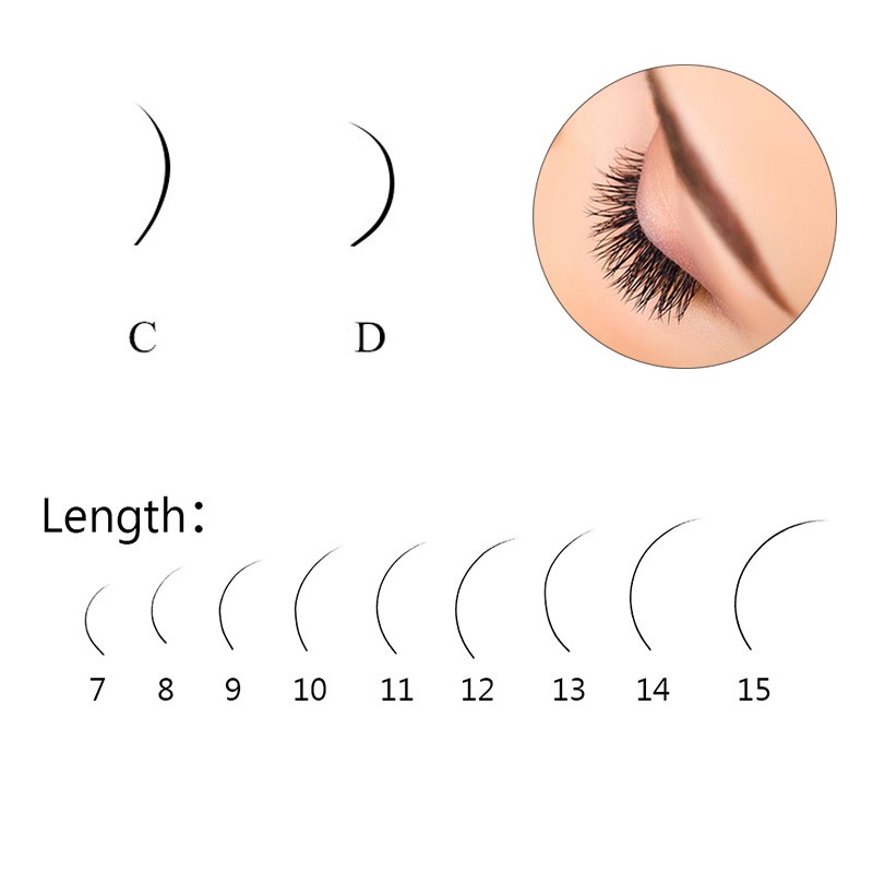 16rowscase 7 15mm Mix 3d Mink Lashes Premium Natural Synthetic Mink Individual Eyelash Extension 2392