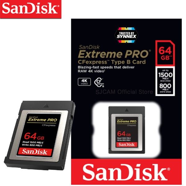 EXTREME PRO CFEXPRESS CARD 64GB TYPE B (SDCFE-064G-GN4NN) ถ่าย RAW 4K ได้สบาย รับประกัน LIFETIME โดย SYNNEX
