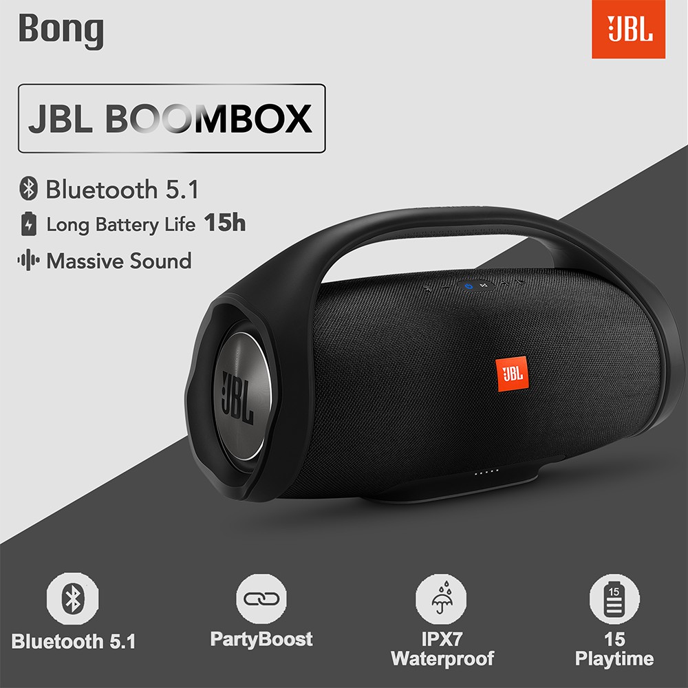 ลำโพงบลูทูธ Boombox Wireless Bluetooth Speaker ลำโพงไร้สายแบบพกพา BOOMSBOX