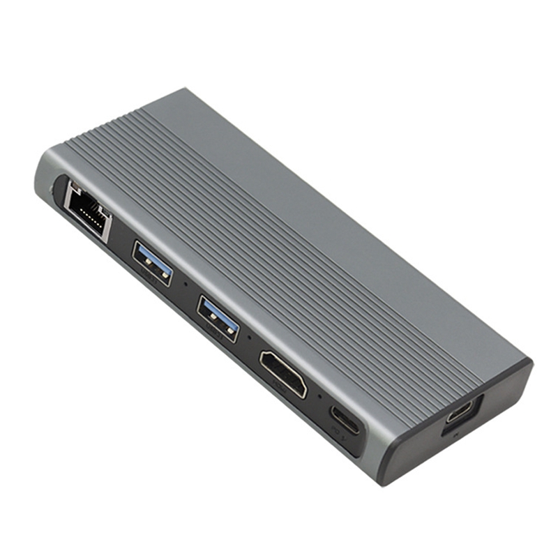 USB C Hub M.2 SSD Enclosure HDMI + USB 3.1 + RJ45 + PD Type-C แท่นวางมือถือสำหรับ M.2 NVME ฮาร์ดดิสก์ SSD (NGFF) SSD สำหรับ Macbook