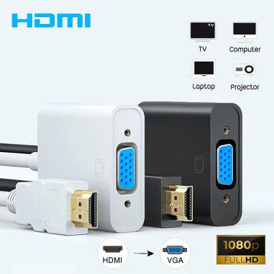 สายแปลงสัญญาณ HDMI to VGA หัวแปลง HDMI เป็น VGA (HDMI To VGA Converter) ตัวแปลงสัญญาณ HDMI TO VGA / D-PHONE