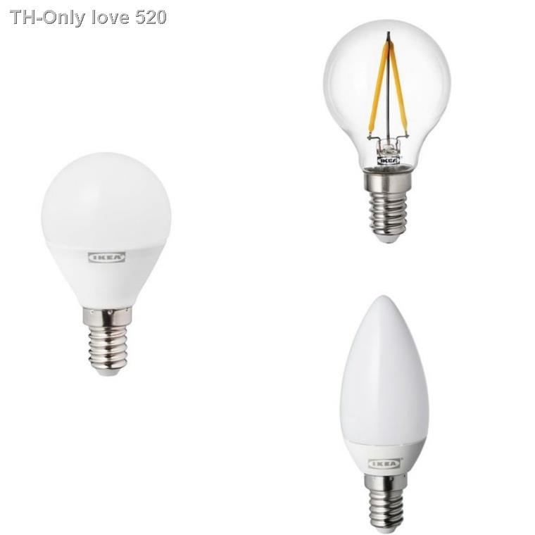 IKEA E14 หลอดไฟ LED แสงสีส้มแสงสีขาว หลอดใส หลอดฝ้า - 1 ชิ้น ikea