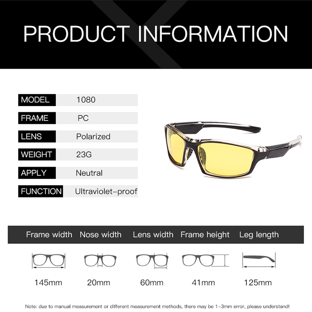 Longkeeper Polarized Night Vision Glasses For Driving Men Classic Fashion Yellow Lens Anti Glare