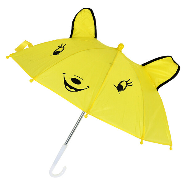 Children Panda Pattern Mini Yellow Umbrella Playing Toy