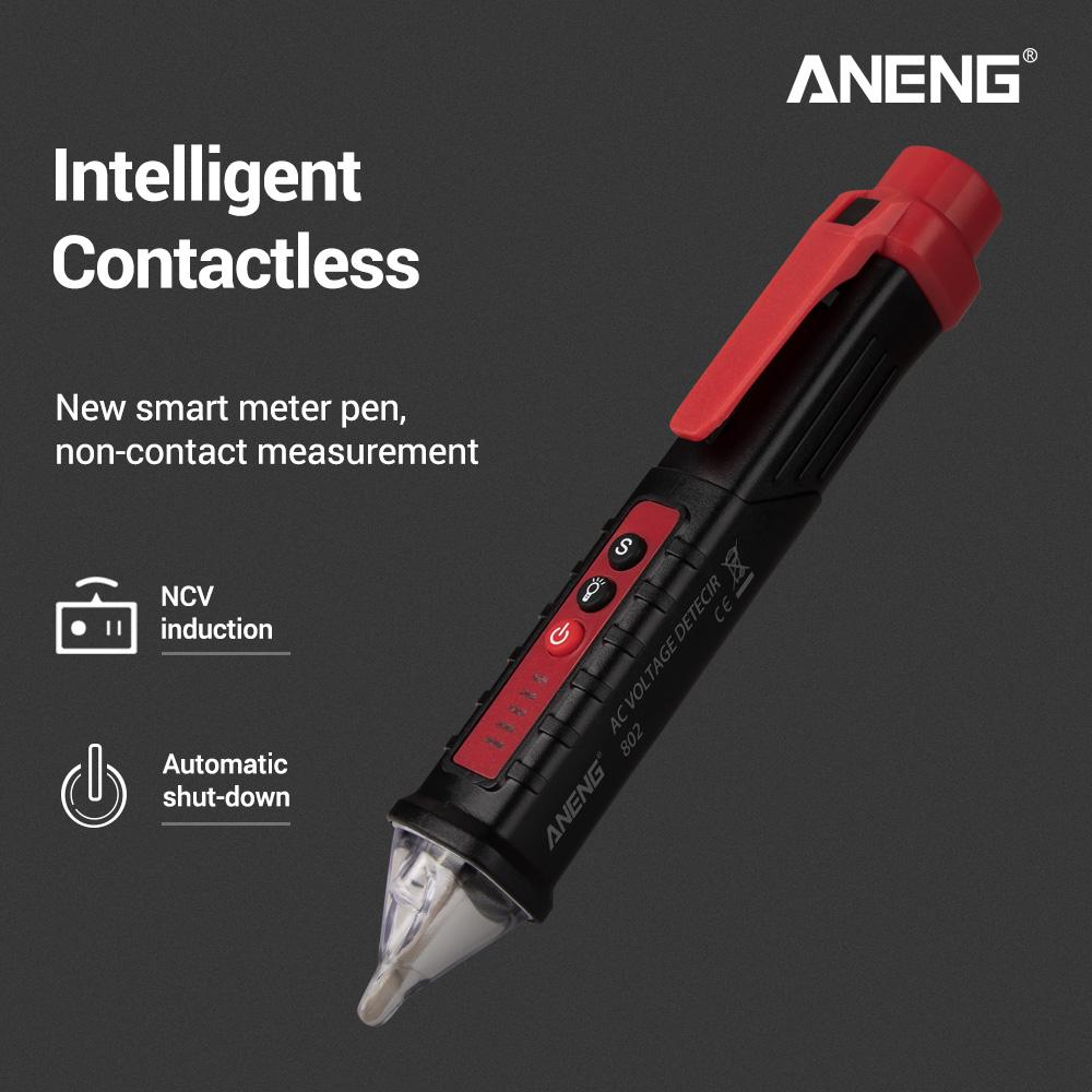 ANENG Original VD802 Non-Contact AC เครื่องวัดโวลต์เครื่องวัดระยะ12V-1000V ปากกาสไตล์โวลต์มิเตอร์ดิจิตอลเต้าเสียบแรงดันไฟฟ้า Dectetor Sensor ปัญญา