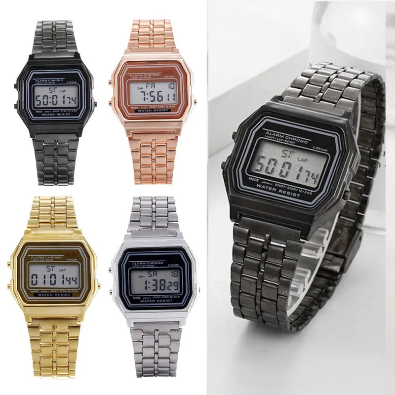 ภาพสินค้าLED ดิจิตอลกันน้ำควอตซ์นาฬิกาข้อมือนาฬิกาข้อมือสีทองผู้หญิงผู้ชาย จากร้าน Watch-TOP1 บน Lazada ภาพที่ 3