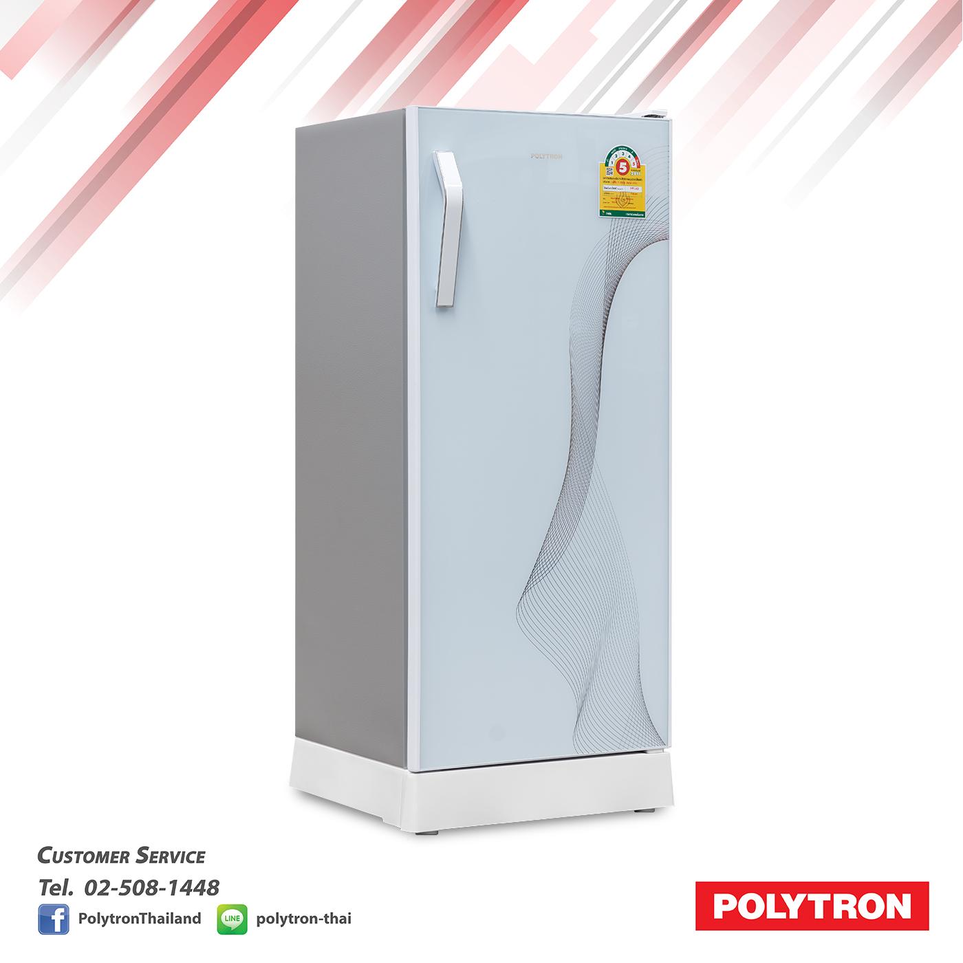 POLYTRON ตู้เย็น 1 ประตู Glass Door 6.5 คิว รุ่นPRG 18LL W–สีขาว