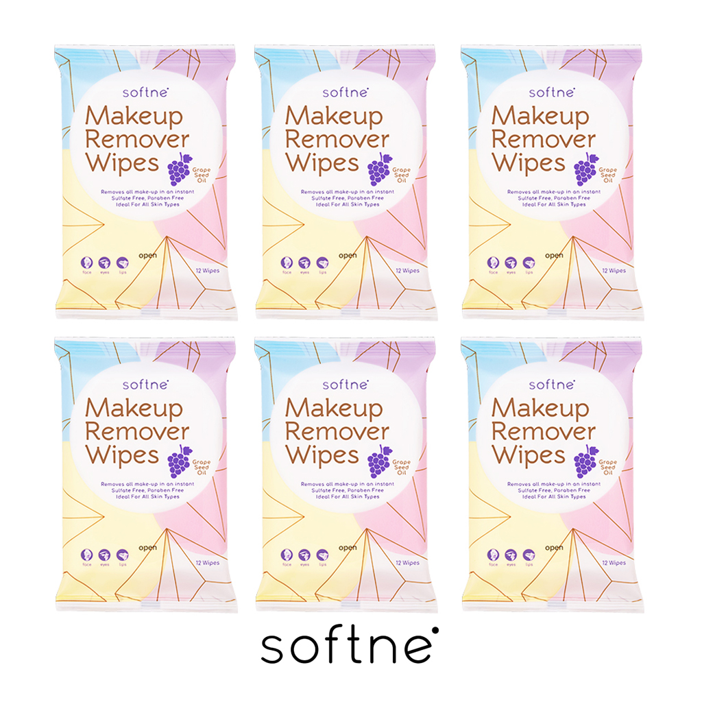 SOFTNE (6 ซอง) Softne Makeup Remover Wipes ซอฟท์เน่ เมคอัพ รีมูฟเวอร์
