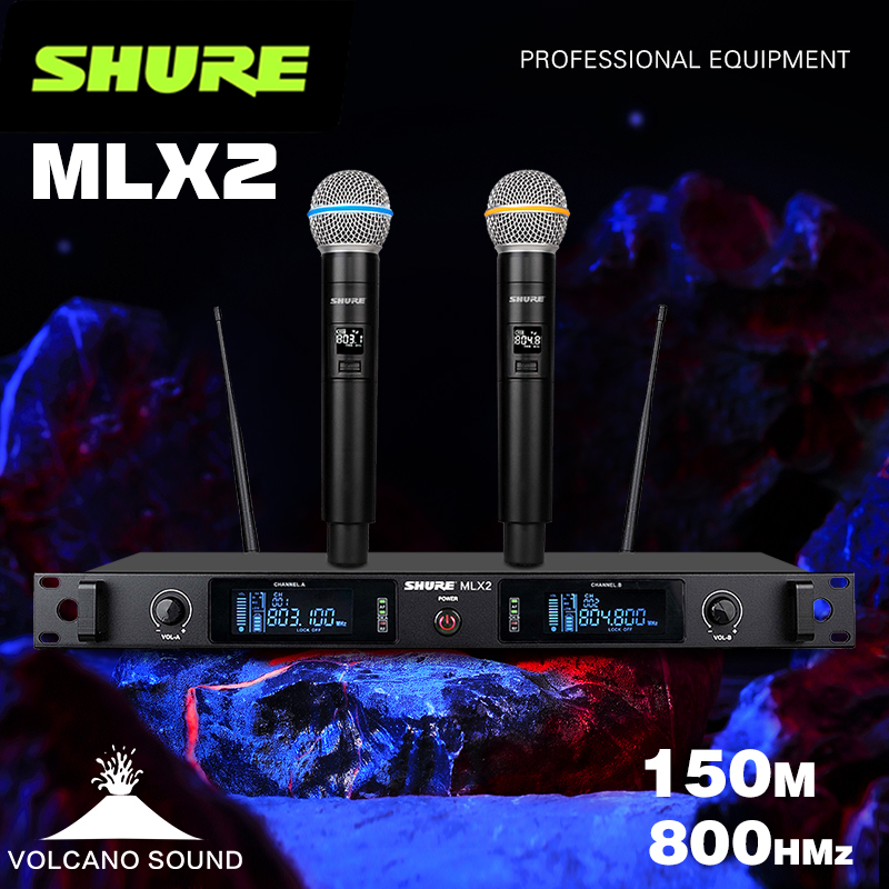 SHURE MLX2ไมโครโฟนไร้สาย ใหม่ 803 ~ 806HMzระยะรับ 150 เมตร ไมโครโฟนโลหะทนทานและทนทานป้องกันการตกโดยใช้แกนไมโครโฟนที่นำเข้าจากเยอรมันความสามารถในการรับที่แข็งแกร่งความเที่ยงตรงสูงไม่มีเสียงรบกวน