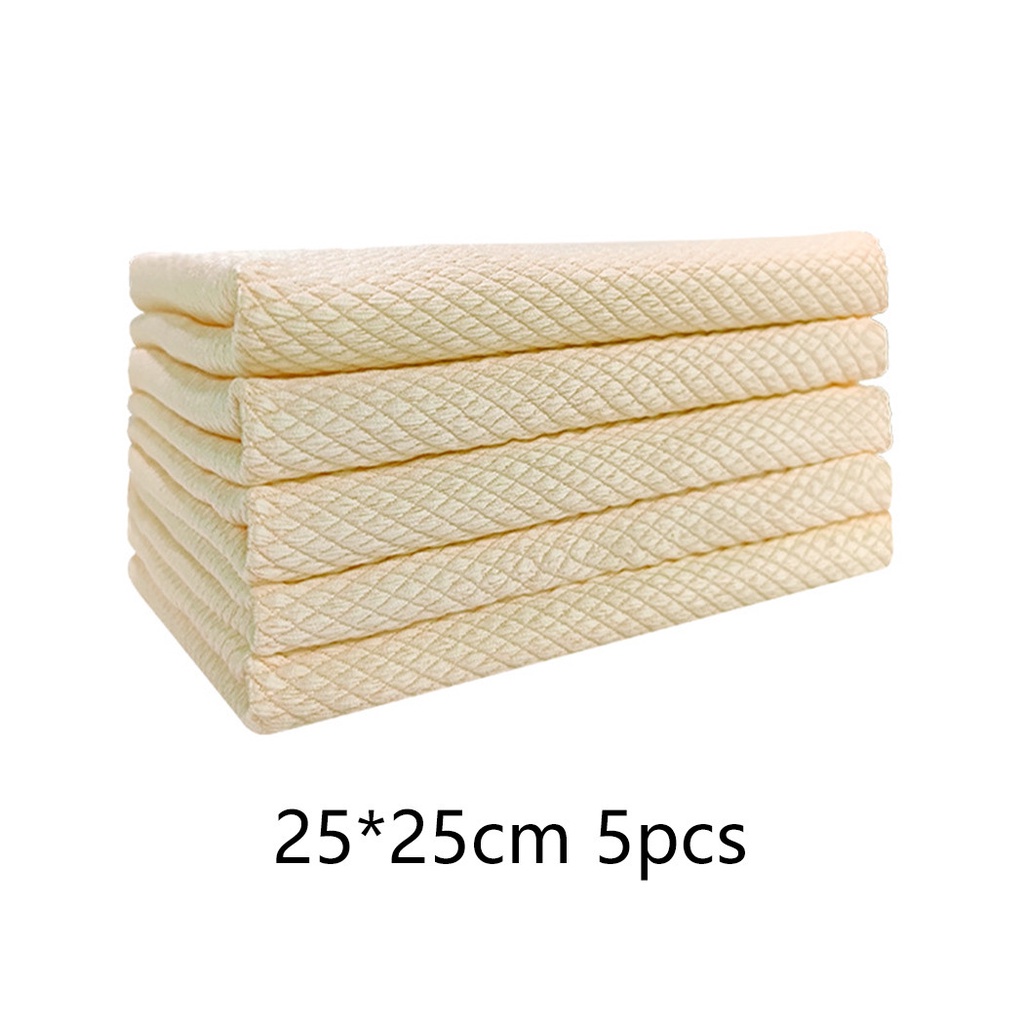 5PCSSet Fish Scale Cloth Microfiber Cloth Kitchen Dish Towel Super ...
