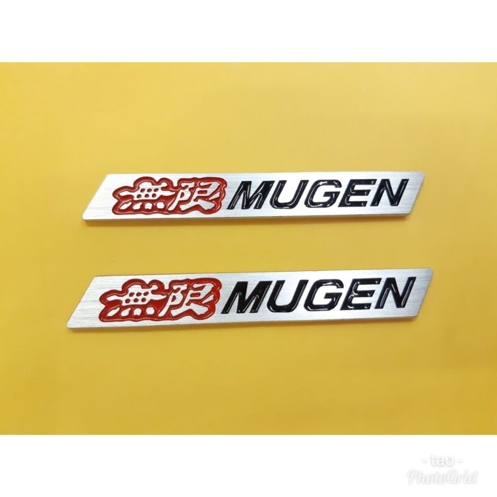 โลโก้ mugen ติดสปอยเลอร์ สีแดงดำ1 คู่