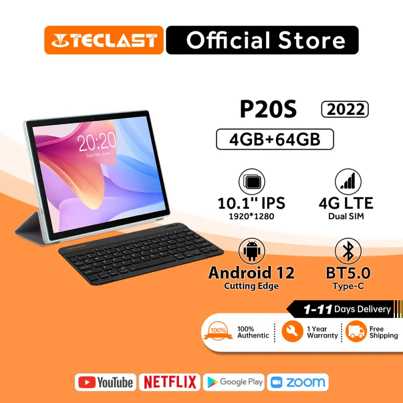 ภาพสินค้าTeclast P20S tablet android 12 Wifi 4G LTE แท็บเล็ต จอแสดงผล10.1 นิ้ว RAM 4GB ROM 64GB CPU 8-core MT6762 ความจุสูงสุด 1TB จากร้าน Teclast Official Store บน Lazada ภาพที่ 1