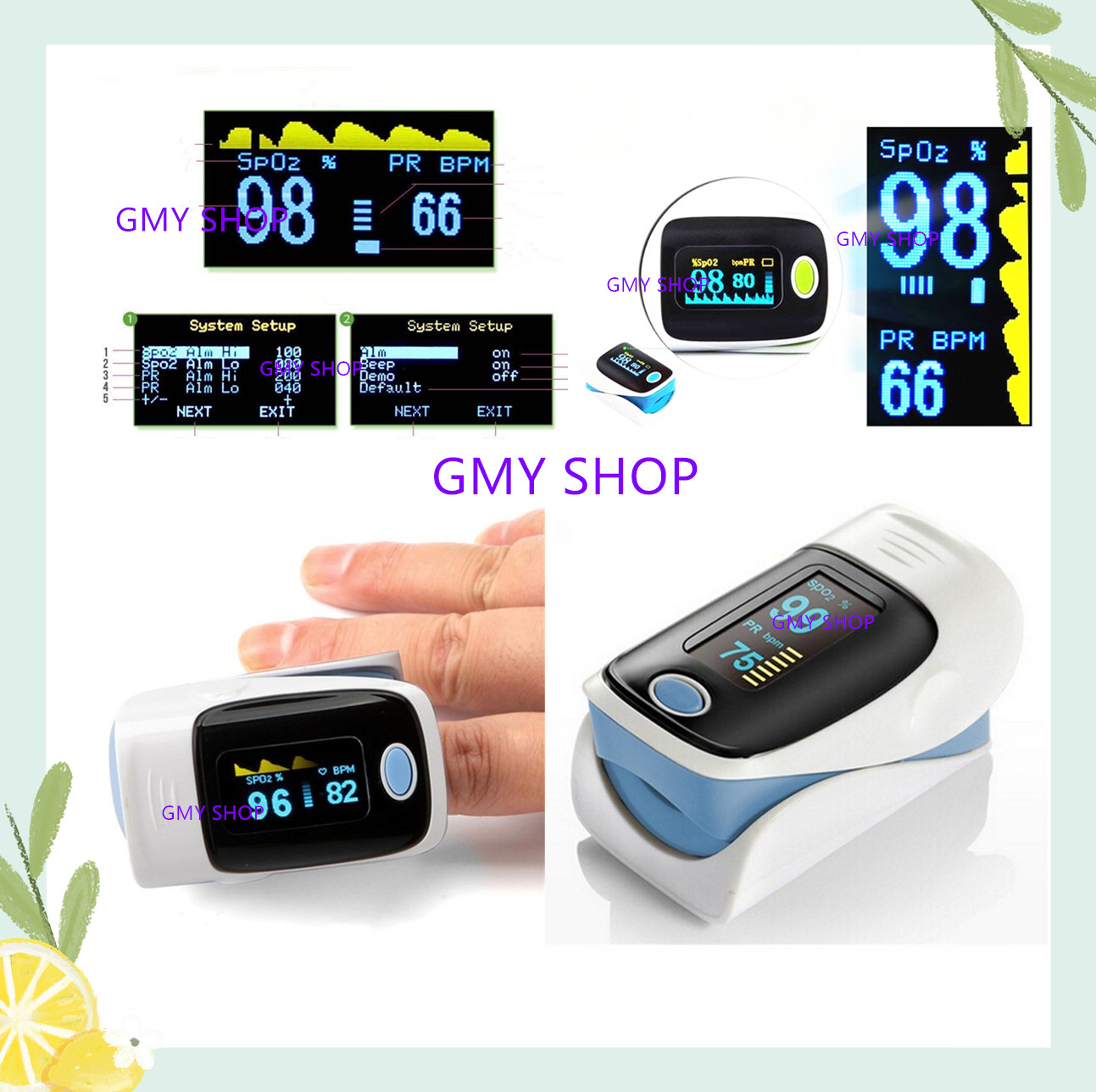 เครื่องวัดออกซิเจนปลายนิ้ว Fingertip Pulse Oximeter