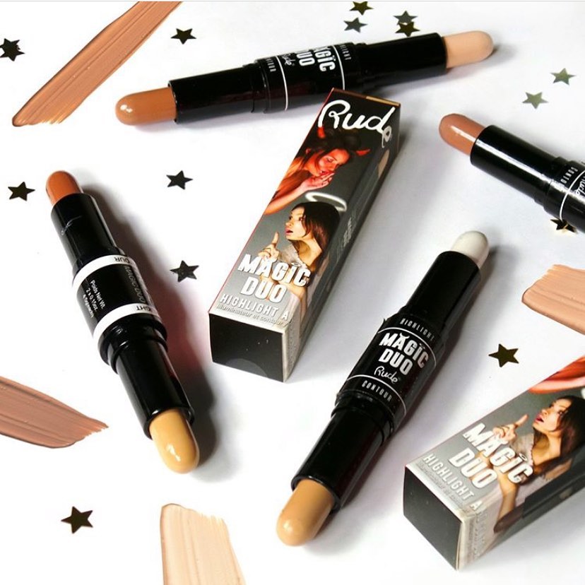 Rude Cosmetics Magic Duo Highlight & Contour ไฮไลท์และคอนทัวร์ 2 หัวในแท่งเดียว Koriico